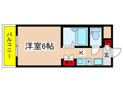 第2コスモ大和A(1K/2階)の間取り写真