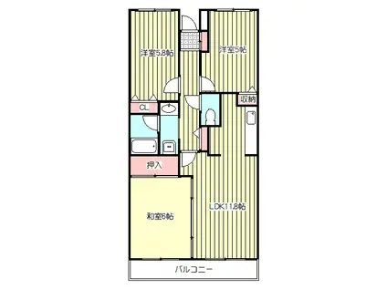 アーバンイケダマンション(3LDK/7階)の間取り写真