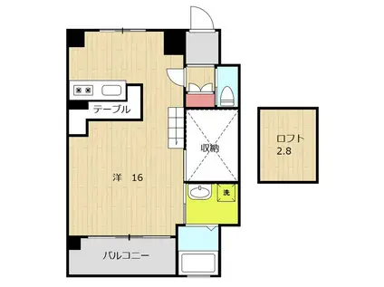 アルテイーストタワー(ワンルーム/6階)の間取り写真