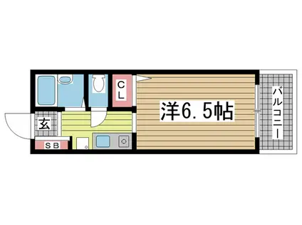 サンハウス本山(1K/4階)の間取り写真