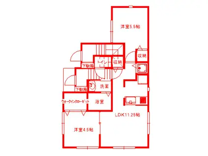 SHINE(2LDK/1階)の間取り写真