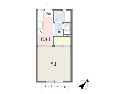 プレリュード ミサワ(1K/2階)の間取り写真