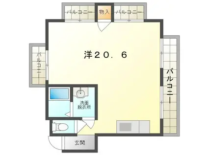 ベルメゾンM(ワンルーム/5階)の間取り写真