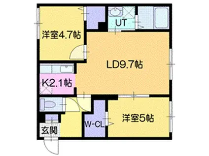 アッサンブラージュC.T.Y (2LDK/4階)の間取り写真