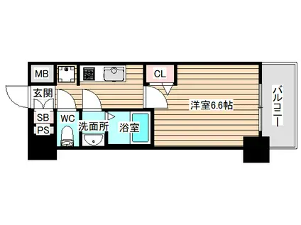 プレサンス海老江ジャルダン(1K/9階)の間取り写真