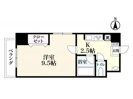グリーンタウン佐賀駅前(1K/4階)の間取り写真