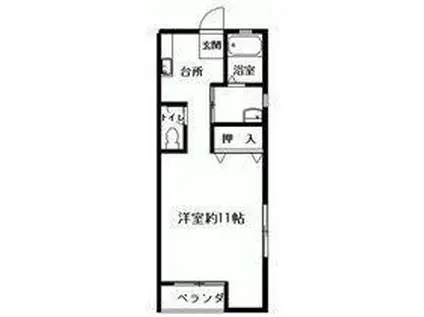 パロスおじま(1K/1階)の間取り写真