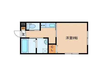 ビエナタウンC棟(1K/2階)の間取り写真