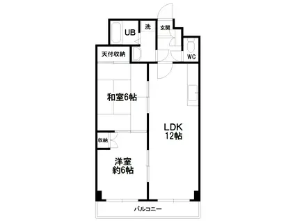 ファミール芝下(2LDK/2階)の間取り写真