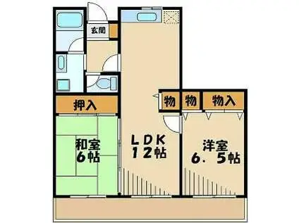 ホームズすみれが丘(2LDK/4階)の間取り写真