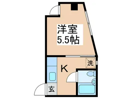 甲州ビル(1K/3階)の間取り写真