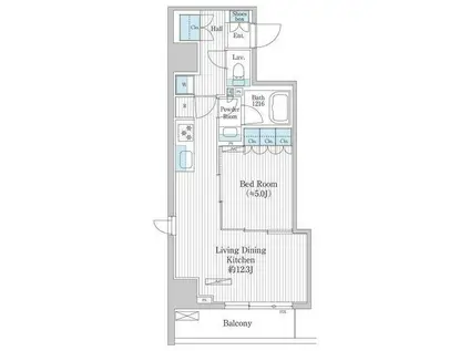 グレイスリヴィエール東京八丁堀(1LDK/10階)の間取り写真