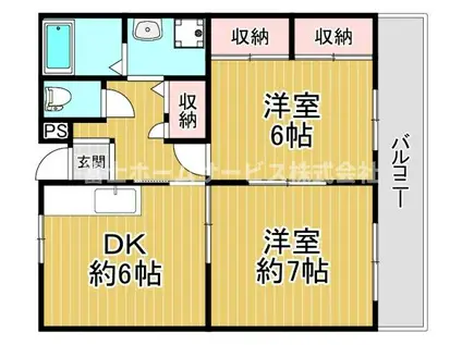 愛和ハイツ(2DK/3階)の間取り写真