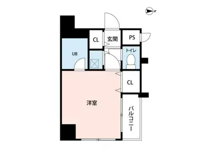 ドミ・エスポワール南福岡(ワンルーム/7階)の間取り写真