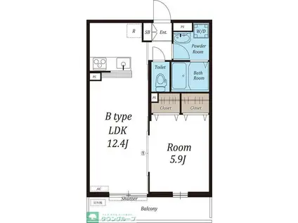 リブリ・RICCOIII(1LDK/2階)の間取り写真