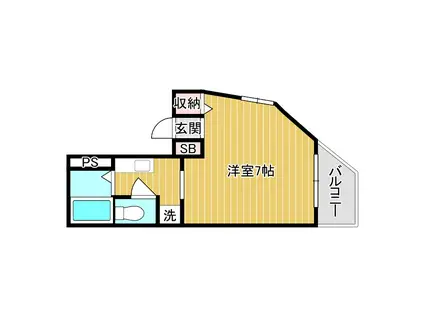 カーツ寺田町(1K/2階)の間取り写真