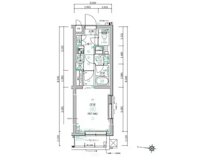 アルテシモ ルスト(1K/2階)の間取り写真