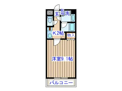 CITY連坊(1K/2階)の間取り写真