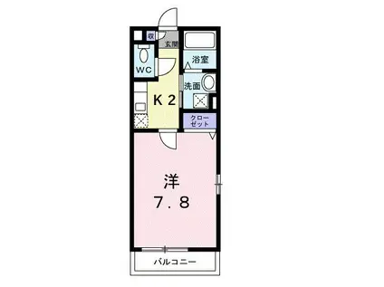 アザレア伊万里II(1K/1階)の間取り写真