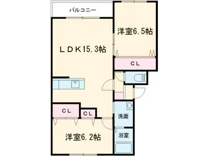 ル・シャルールレジェII(2LDK/3階)の間取り写真