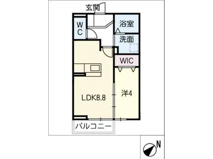 グレイスAOYAMA(1LDK/2階)の間取り写真