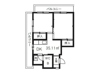 パークサイド南大井(2DK/4階)の間取り写真