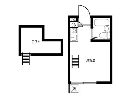パル国分寺(1K/1階)の間取り写真