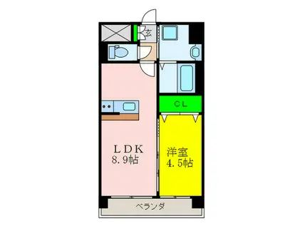 レトワール小笹(1LDK/1階)の間取り写真