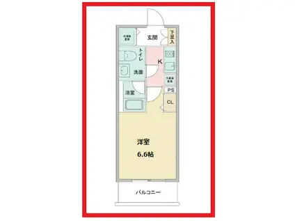 ラドゥセールお花茶屋II(1K/2階)の間取り写真