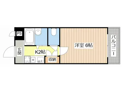 エリートNAKANOII(1K/2階)の間取り写真