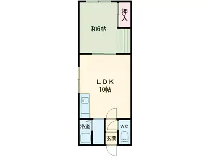 カーサ・ウーノII(1LDK/3階)の間取り写真