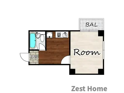 ホープフル潮江(1K/4階)の間取り写真