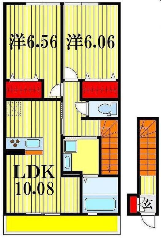 ミオ カーム(2LDK/2階)の間取り写真