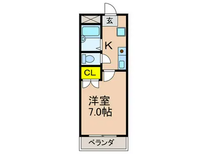 レスポワール太田(1K/4階)の間取り写真