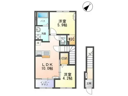 グランドビュー千本桜(2LDK/2階)の間取り写真