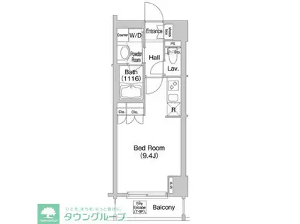 コンフォリア市谷柳町(ワンルーム/8階)の間取り写真