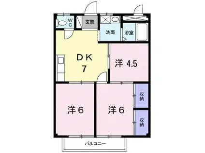 シティハイツイトウ(3DK/2階)の間取り写真