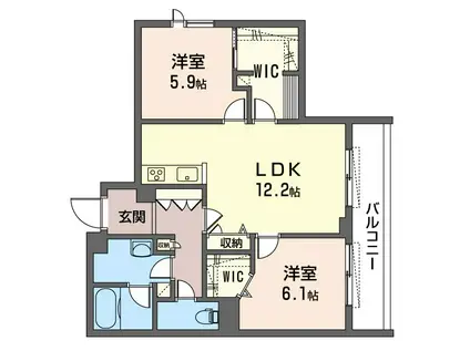 メゾン ド グロワール(2LDK/2階)の間取り写真