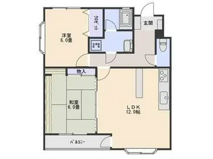 コスモス27 ・前橋(2LDK/3階)の間取り写真