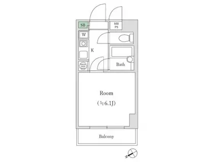 ワコーレ八幡山(1K/7階)の間取り写真