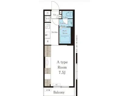 メゾン ド コンフォート 宮本A(1K/2階)の間取り写真