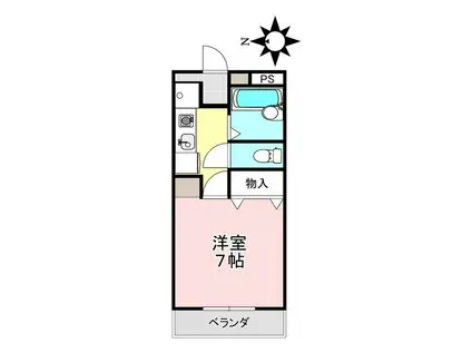 オークステシマ(1K/2階)の間取り写真