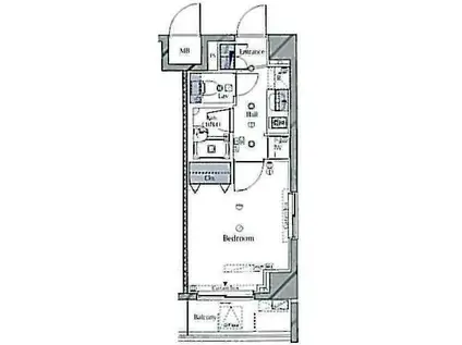 パセオ・ラルゴ(1K/9階)の間取り写真