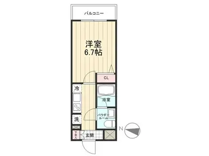 AZEST亀有II(1K/2階)の間取り写真