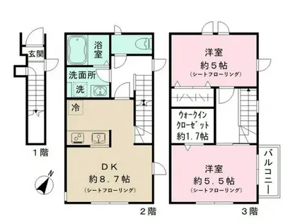 プランドール(2LDK/2階)の間取り写真