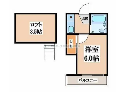 ラ・プティ(ワンルーム/2階)の間取り写真