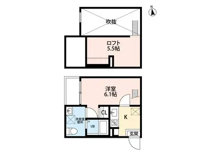 BELLECOUR(1K/2階)の間取り写真