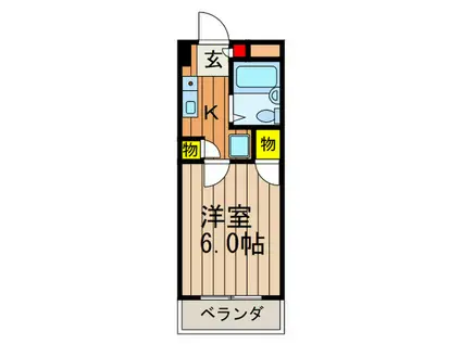 HARIMASERIESV(1K/2階)の間取り写真