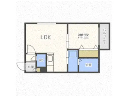 PEERSON栄通12(1LDK/2階)の間取り写真
