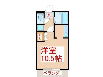 ヴィクトワール壱番館(ワンルーム/2階)の間取り写真